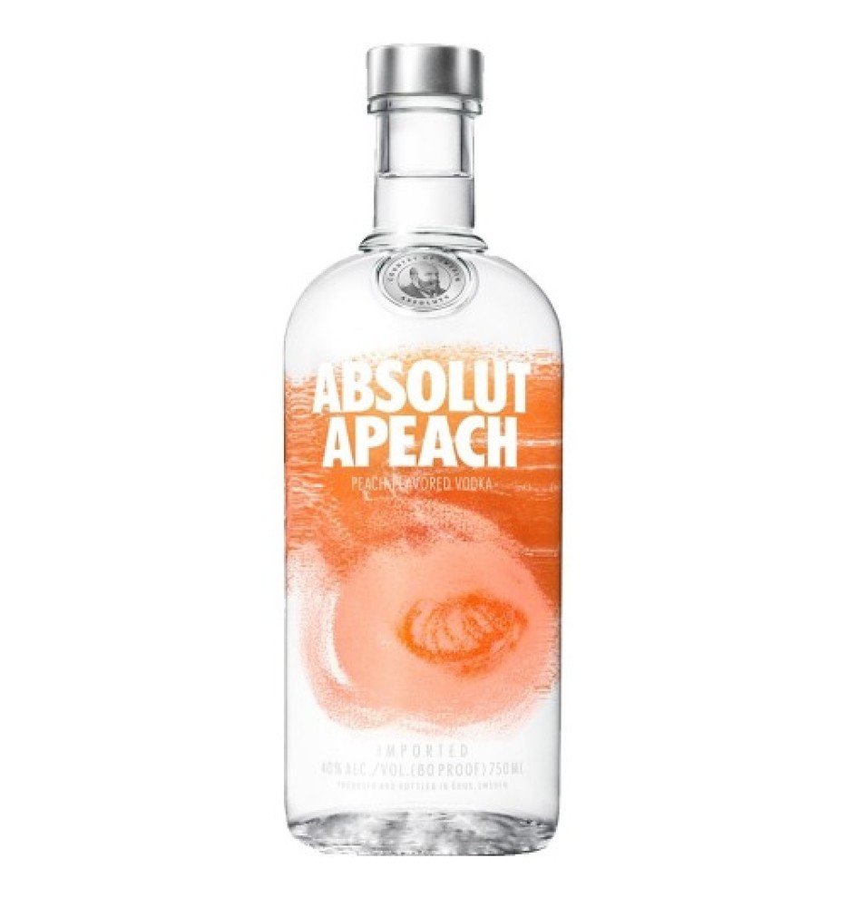 ABSOLUT PEACH VODKA 40° ALC.  750CC