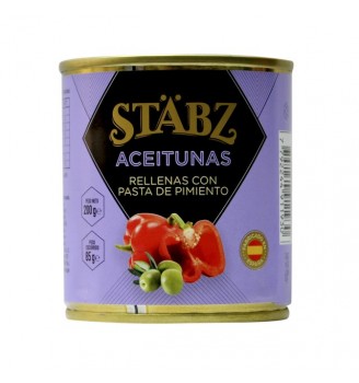 STABZ ACEITUNAS RELLENA DE PIMIENTOS ESPAÑOLA LATA 200GRS
