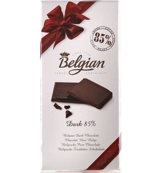 BELGIAN 85% CACAO BARRA DE CHOCOLATE 100GRS