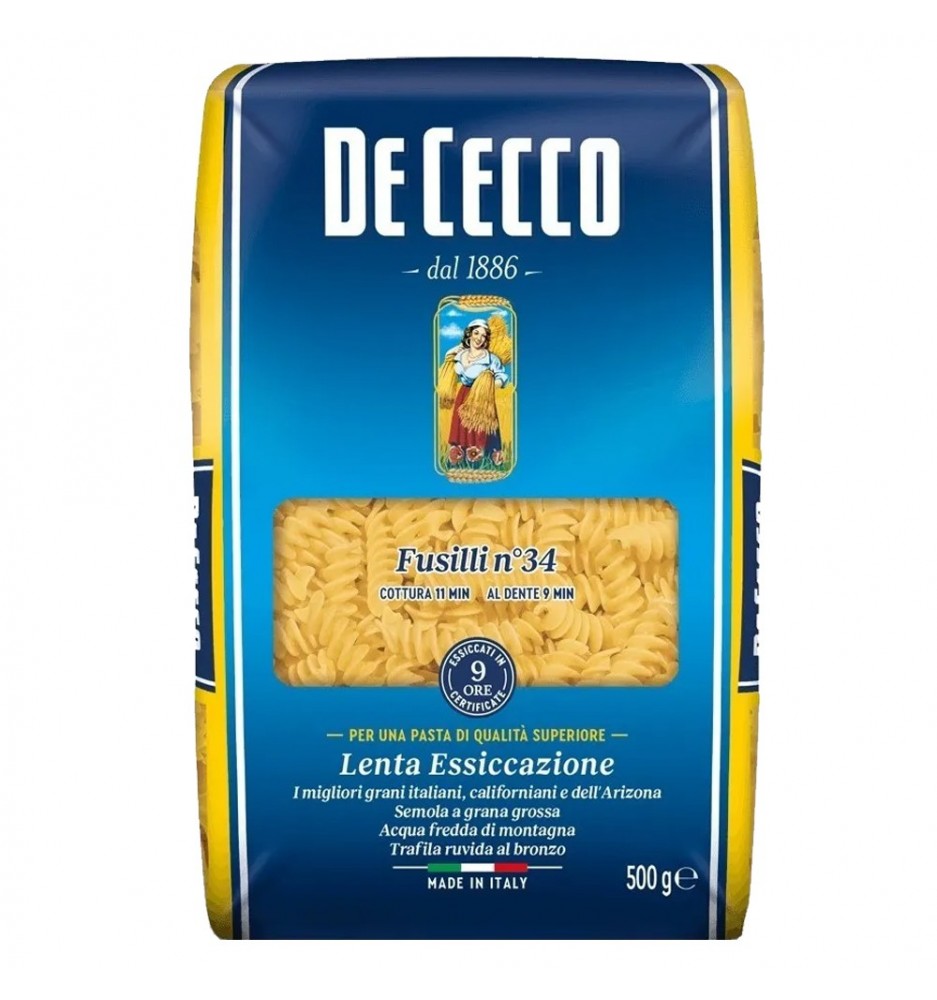 DE CECCO FUSILLI PASTAS SECAS 500GRS
