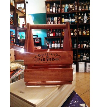RUSTIC CAJA DE HERRAMIENTAS EN MADERA  X 4 BOTELLAS
