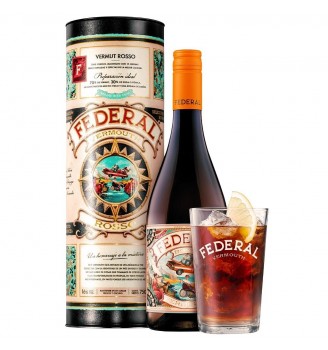 FEDERAL ROSSO VERMOUTH 750CC +  VASO
