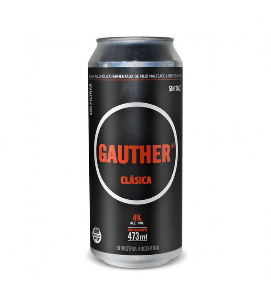 GAUTHER CLASICA CERVEZA LATA 473CC SIN TACC