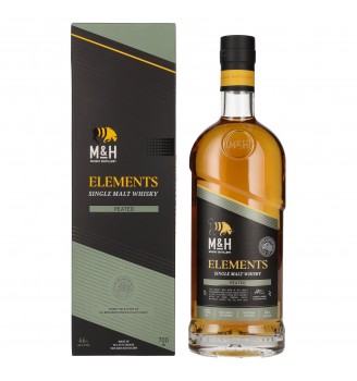 M&amp;H ELEMENTS PEATED SINGLE MALT de ISRAEL 700CC