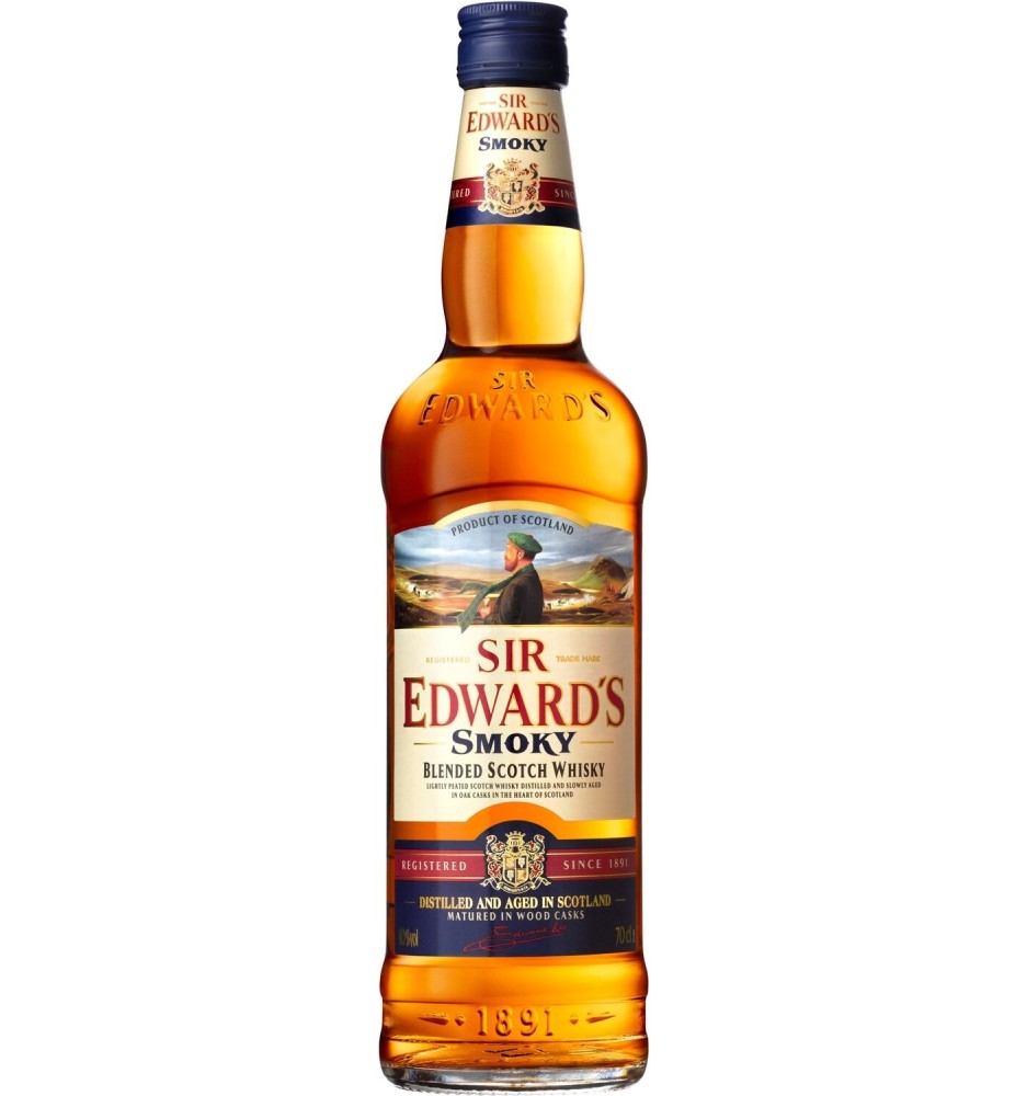 SIR EDWARDS SMOKY BLENDED SCOTCH WHISKY 750CC