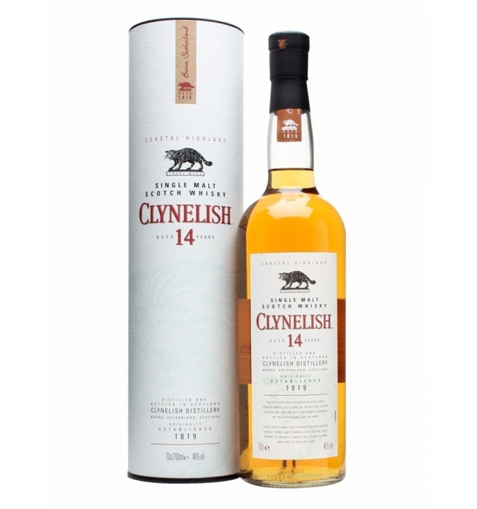 CLYNELISH 14 AÑOS SINGLE MALT WHISKY 750CC