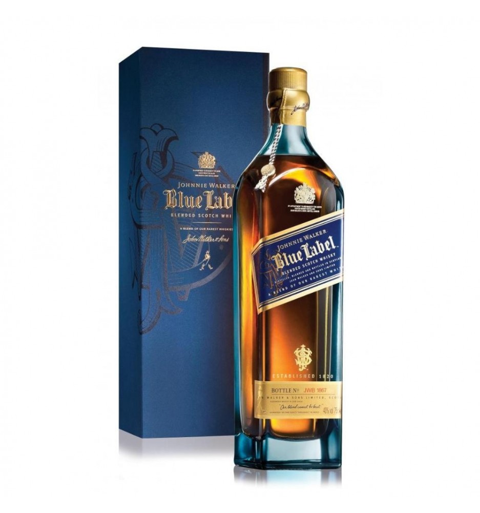 JOHNNIE  WALKER BLUE LABEL BLENDED SCOTCH  750CC